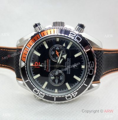 Replica Omega Seamaster 600 Black Rubber & Orange Watch Japan Quartz